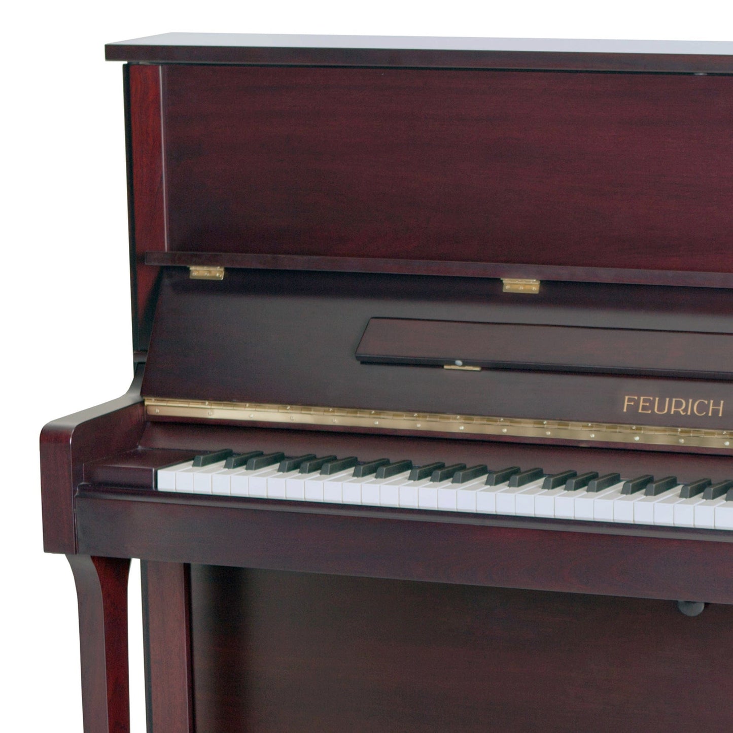 Feurich 122 Universal Upright Piano; Bordeaux Satin