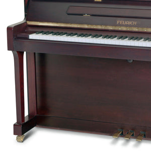 Feurich 122 Universal Upright Piano; Bordeaux Satin