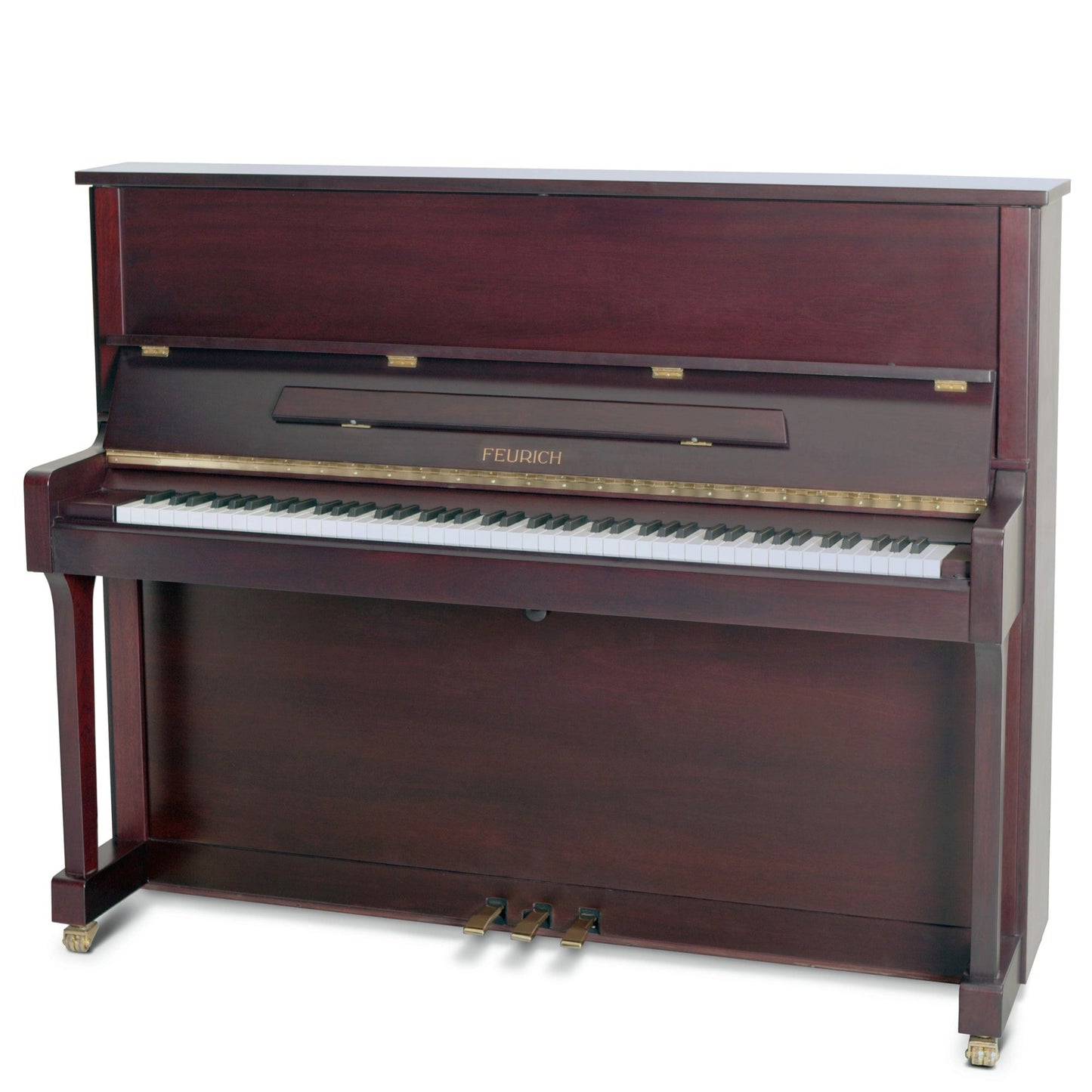 Feurich 122 Universal Upright Piano; Bordeaux Satin
