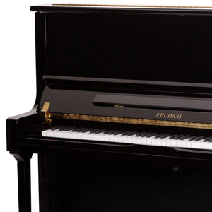 Feurich 133 Concert Upright Piano; Polished Black