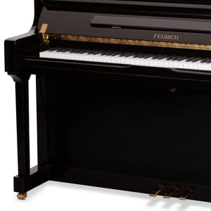 Feurich 133 Concert Silent Upright Piano; Polished Black