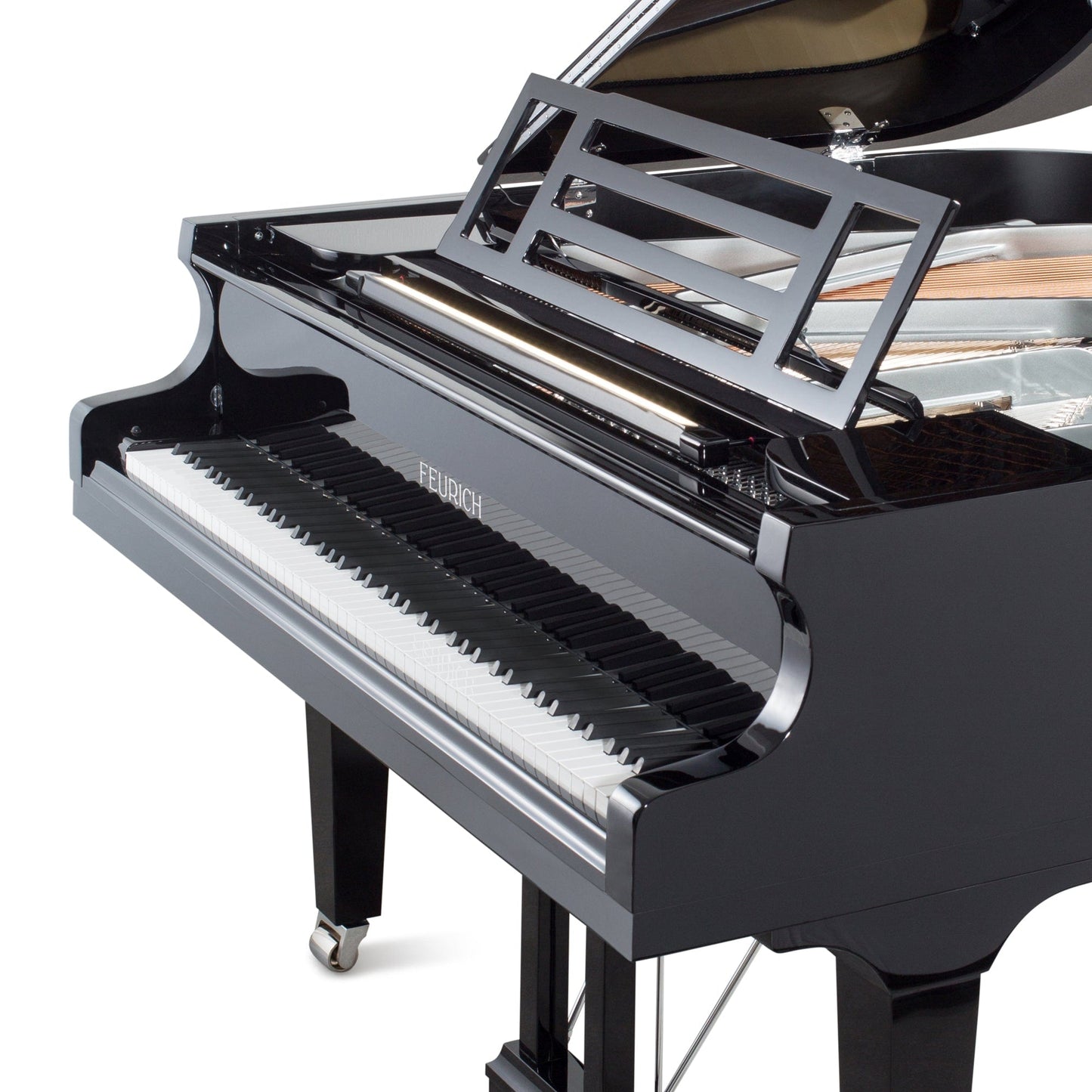 Feurich 162 Dynamic I Grand Piano; Polished Black With Chrome Fittings