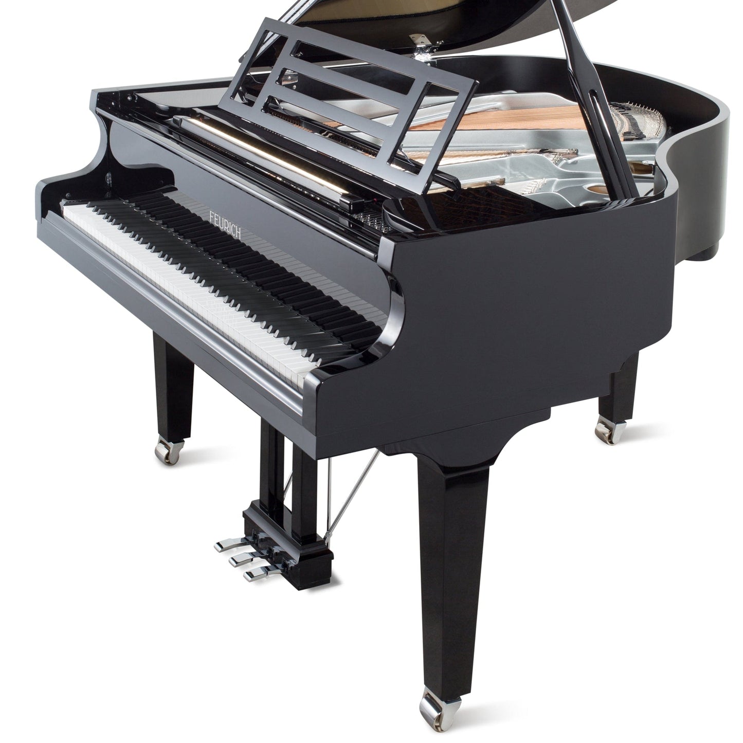 Feurich 162 Dynamic I Grand Piano; Polished Black With Chrome Fittings