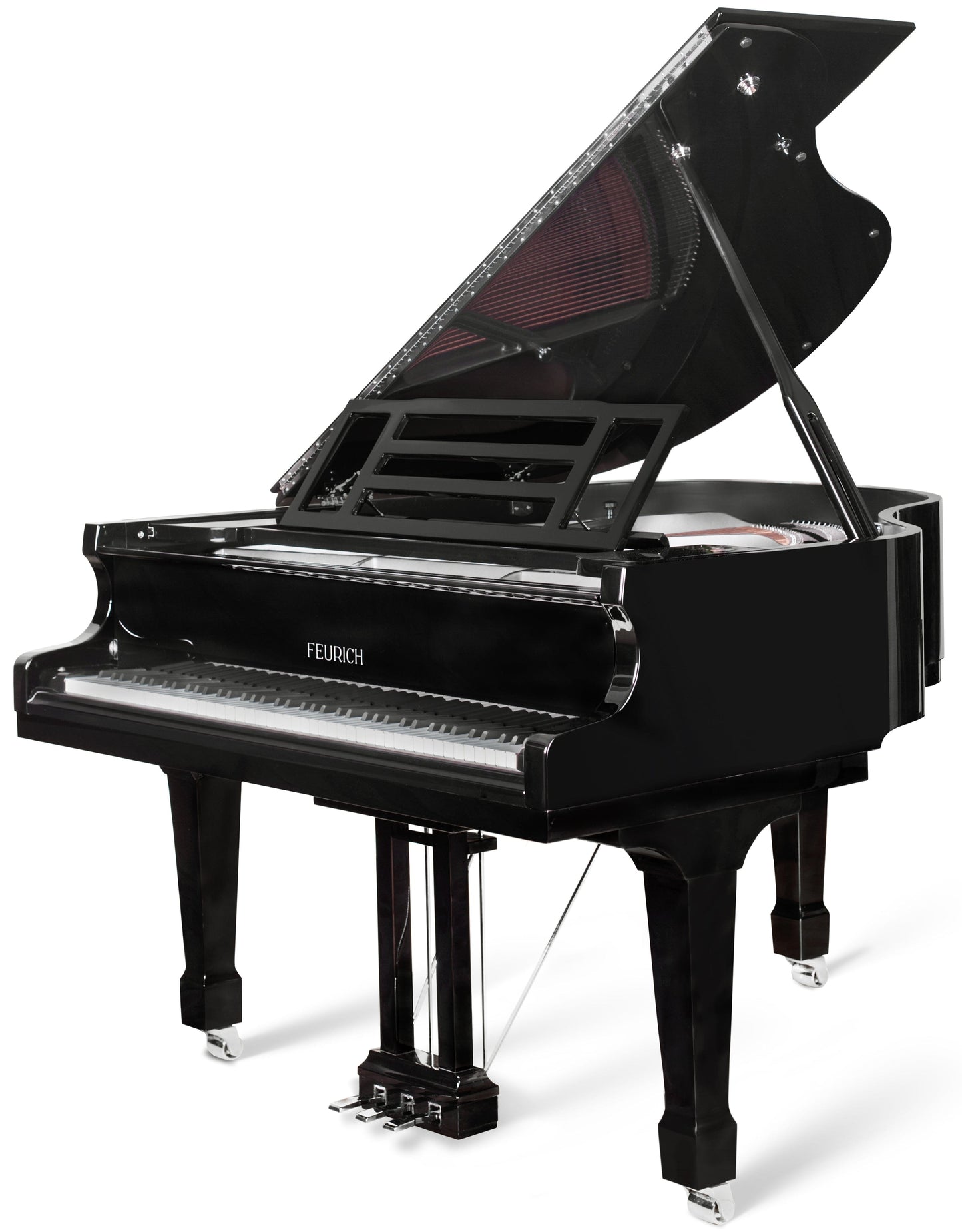 Feurich 162 Dynamic I Grand Piano; Polished Black With Chrome Fittings