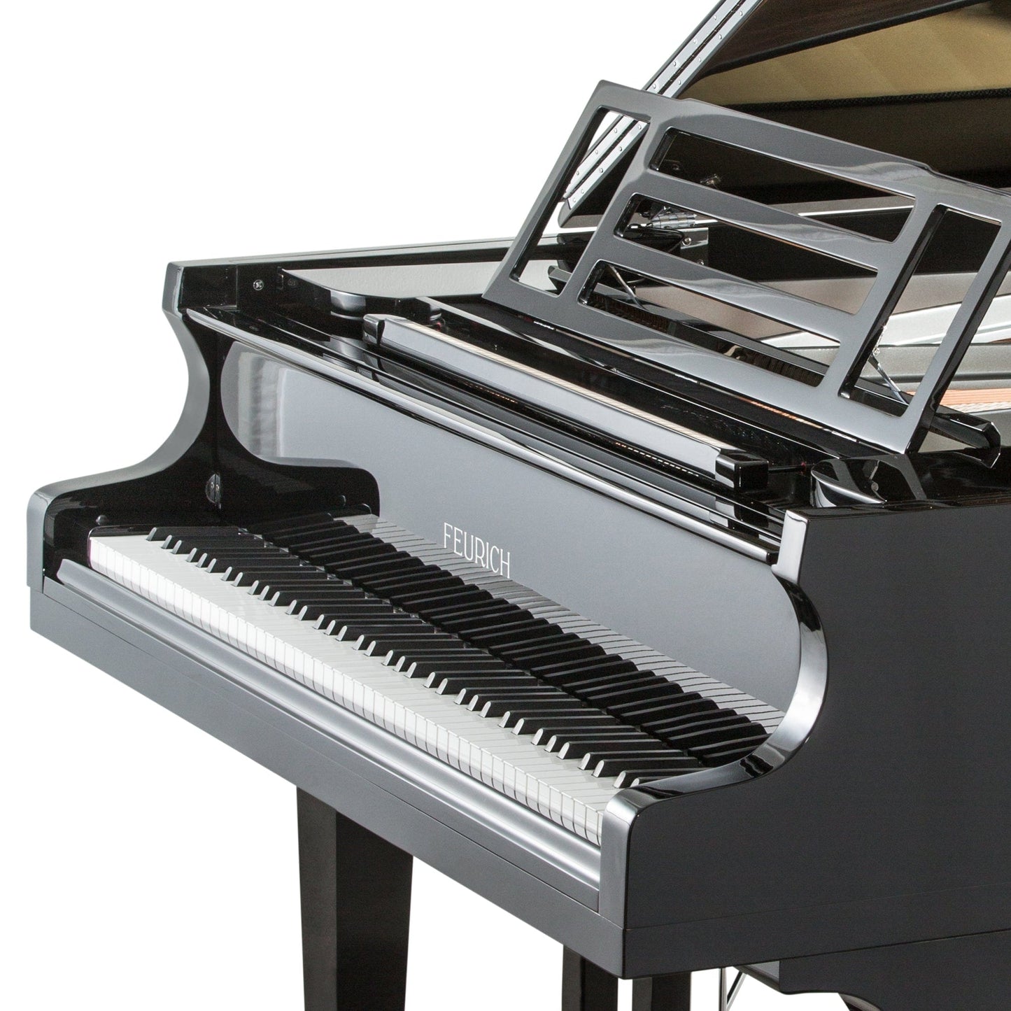 Feurich 179 Dynamic II Grand Piano; Polished Black With Silver Fittings