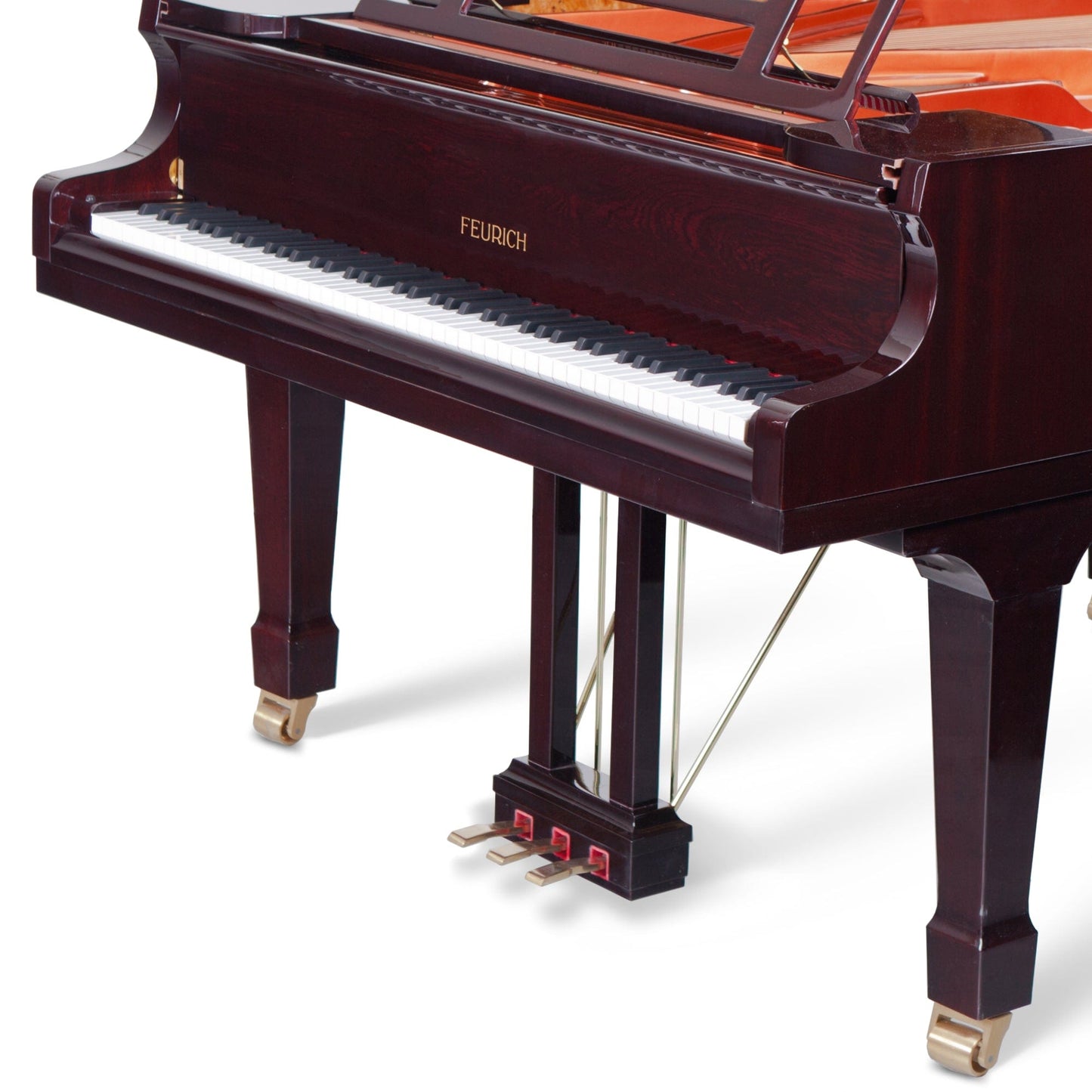 Feurich 179 Dynamic II Grand Piano; Polished Bordeaux