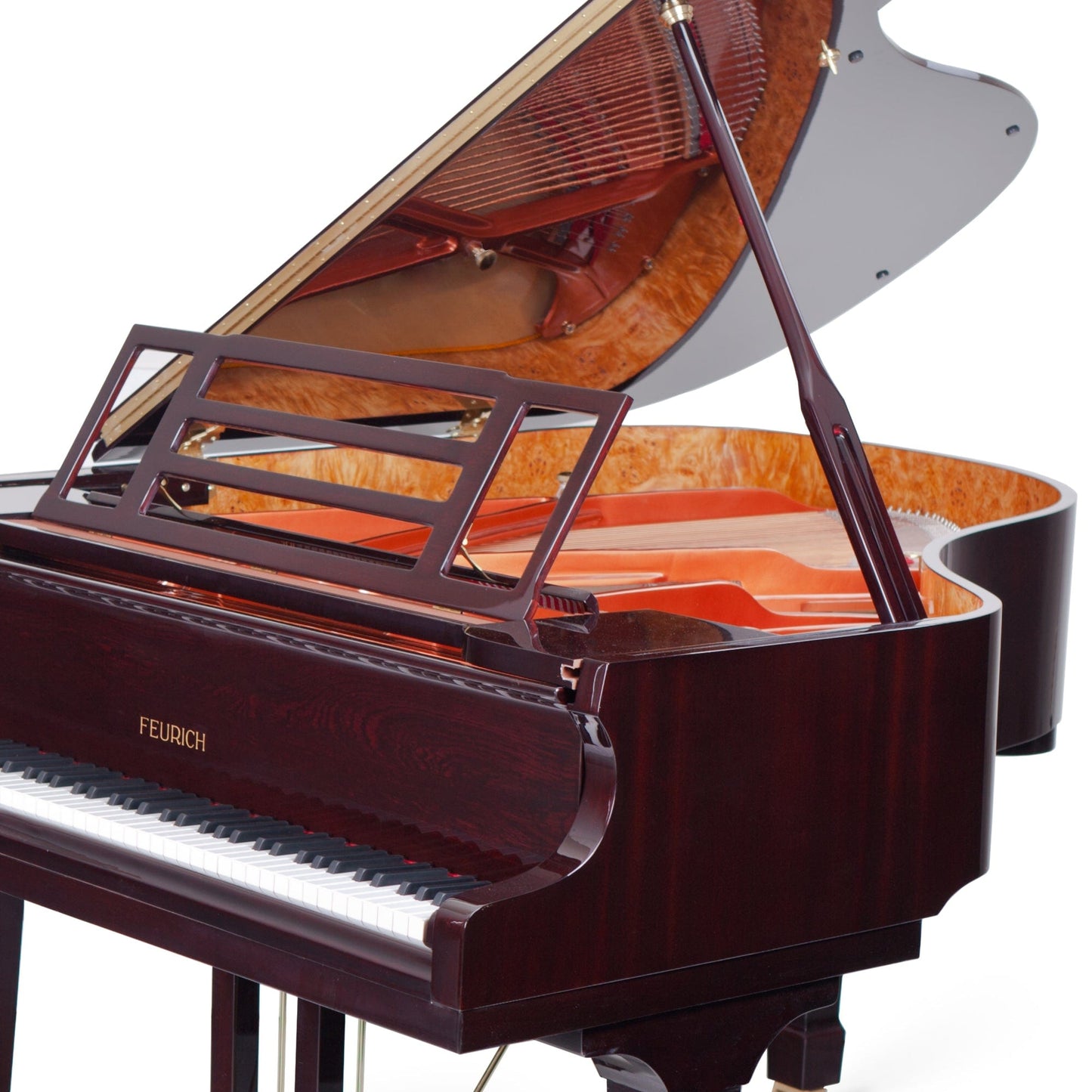 Feurich 179 Dynamic II Grand Piano; Polished Bordeaux