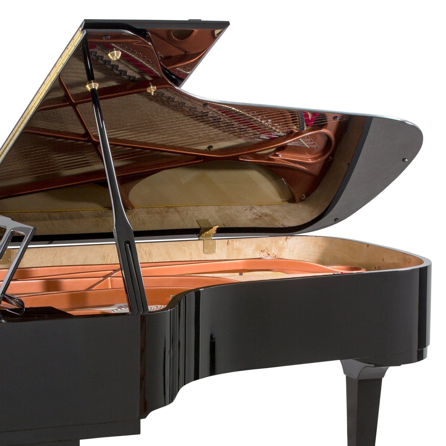 Feurich 218 Concert I Grand Piano; Polished Black with Brass Fittings