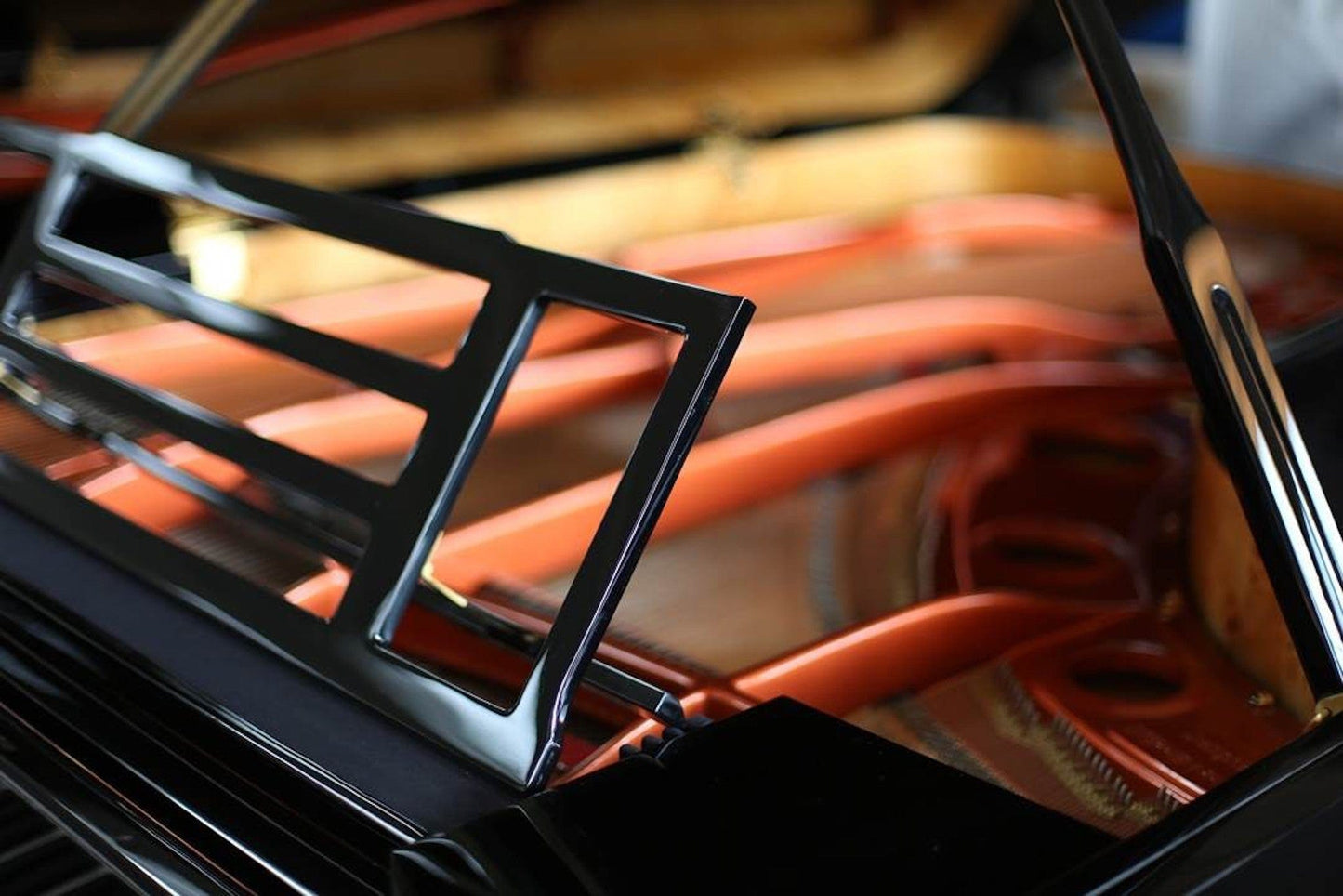 Feurich 218 Concert I Grand Piano; Polished Black with Brass Fittings