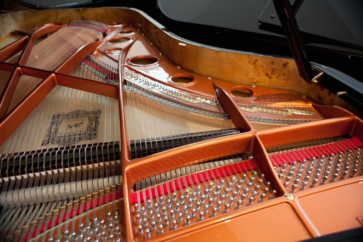 Feurich 218 Concert I Grand Piano; Polished Black with Brass Fittings