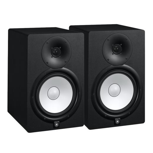 Yamaha HS8 Studio Monitor Speakers Pair; Black With FREE Jack Cables & TW-E3B Earbuds Offer