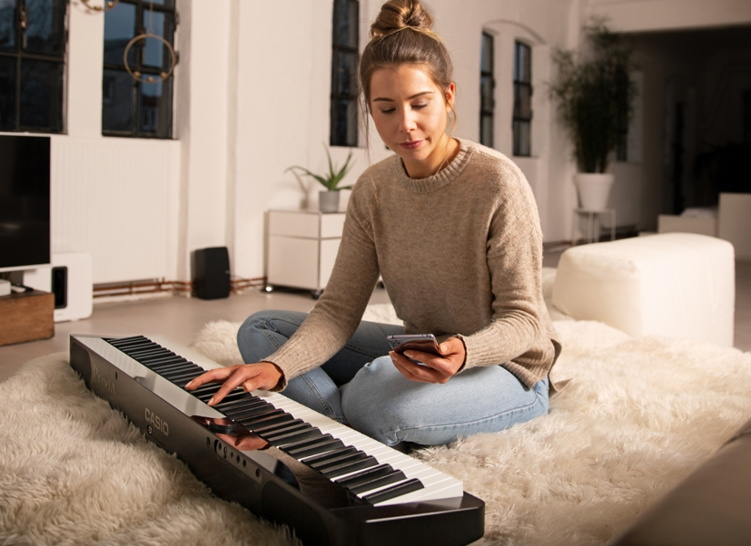 Casio PX-S1100 Digital Piano; White with FREE SP34 Triple Pedal