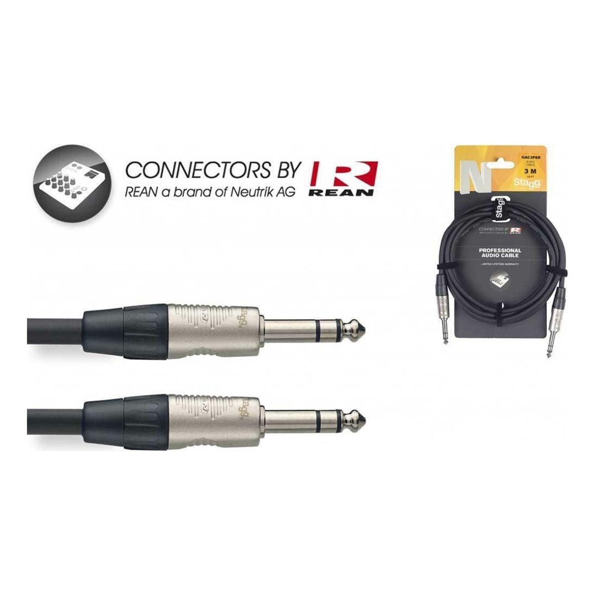 Stagg NAC1PSR Stereo Jack to Stereo Jack 1m Cable