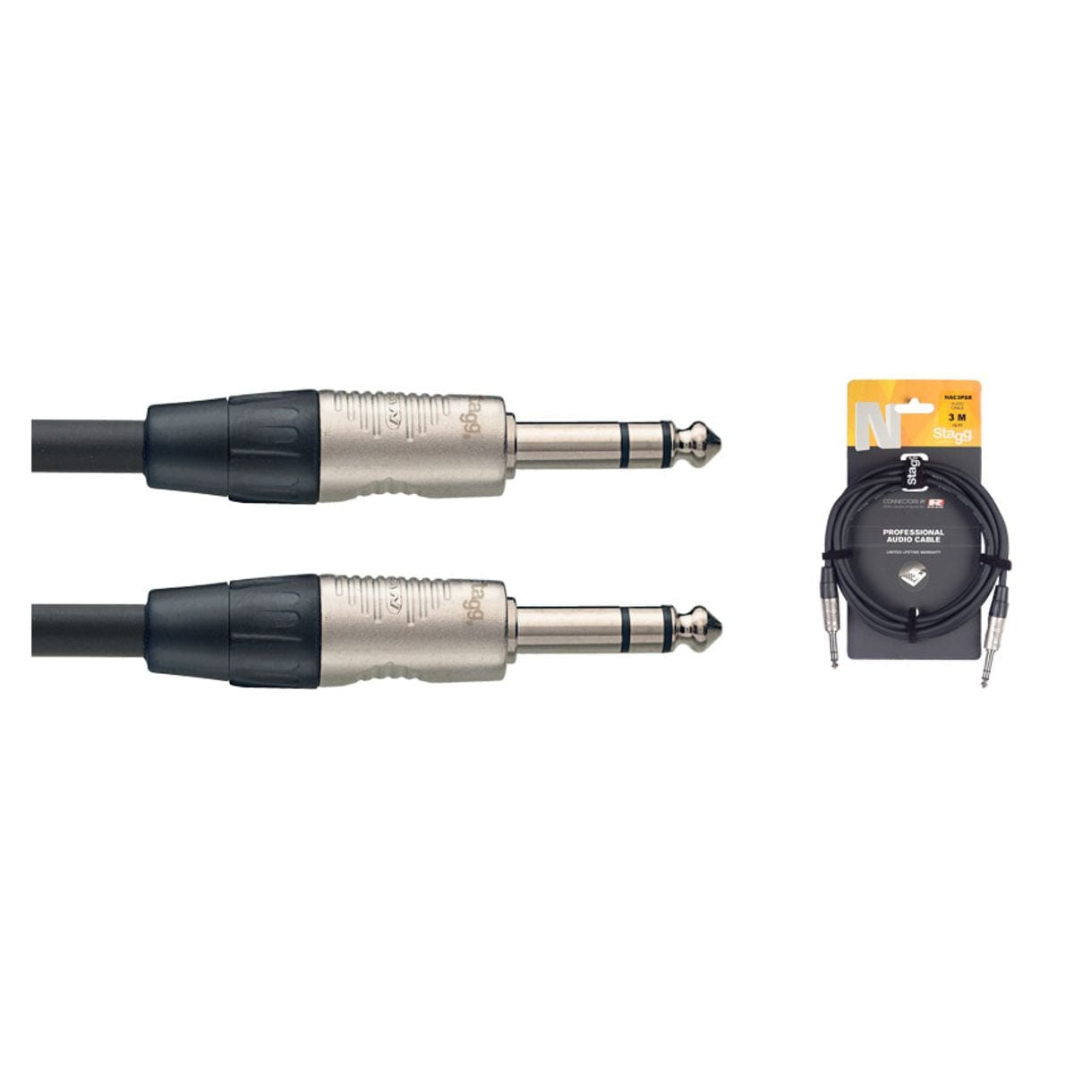 Stagg NAC1PSR Stereo Jack to Stereo Jack 1m Cable