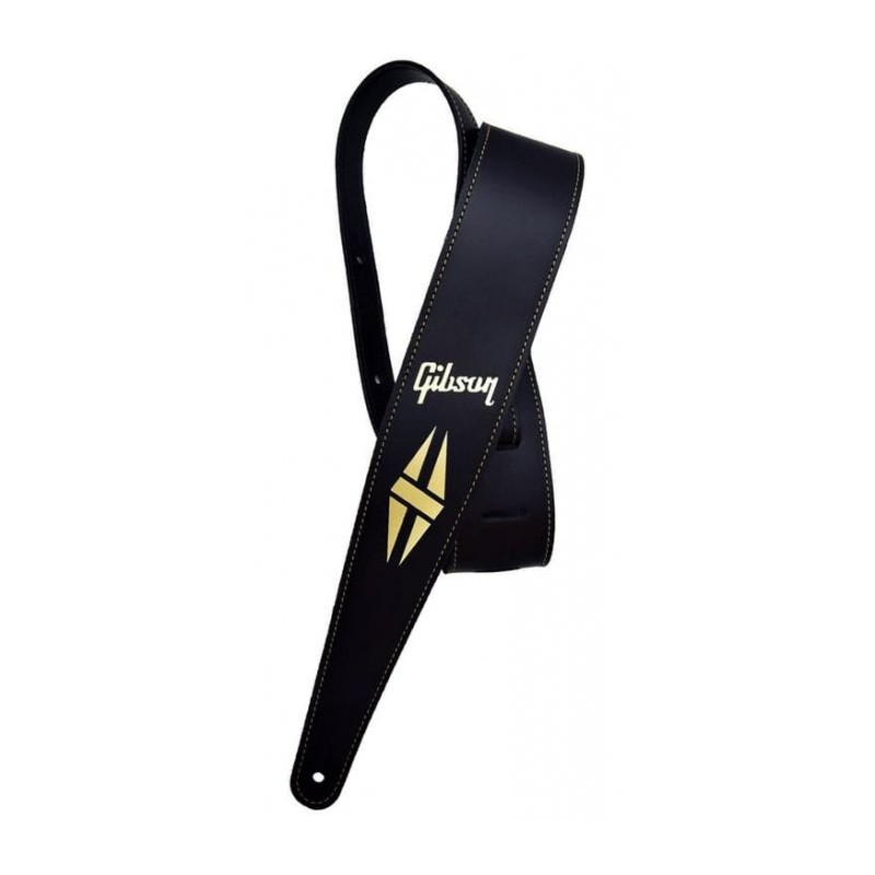 Gibson The Split Diamond Black Leather Guitar Strap