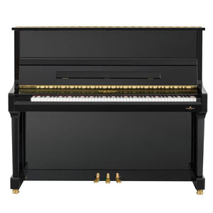 Perzina UP129 Upright Piano; Black Polished