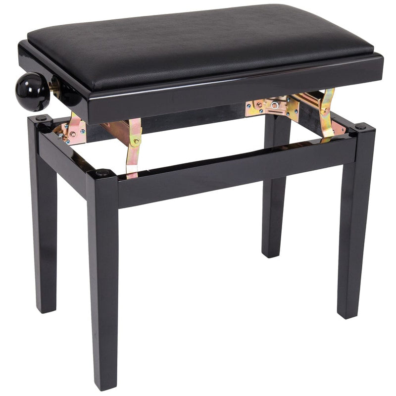 Nocturne Maestro Adjustable Height Piano Stool; Polished Black