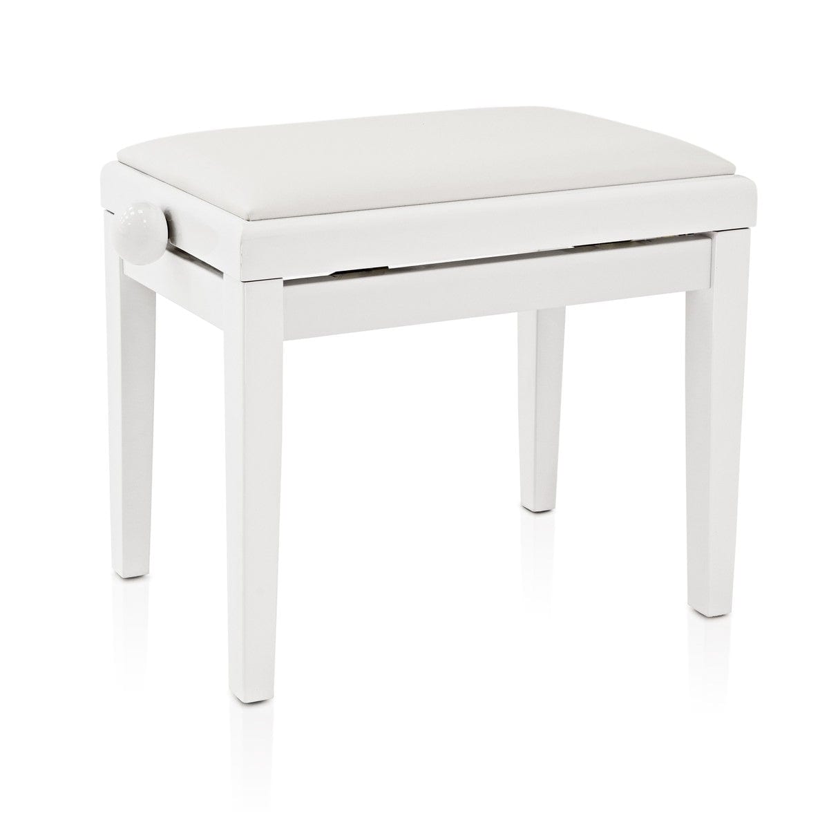 Nocturne Maestro Adjustable Height Piano Stool; Polished White
