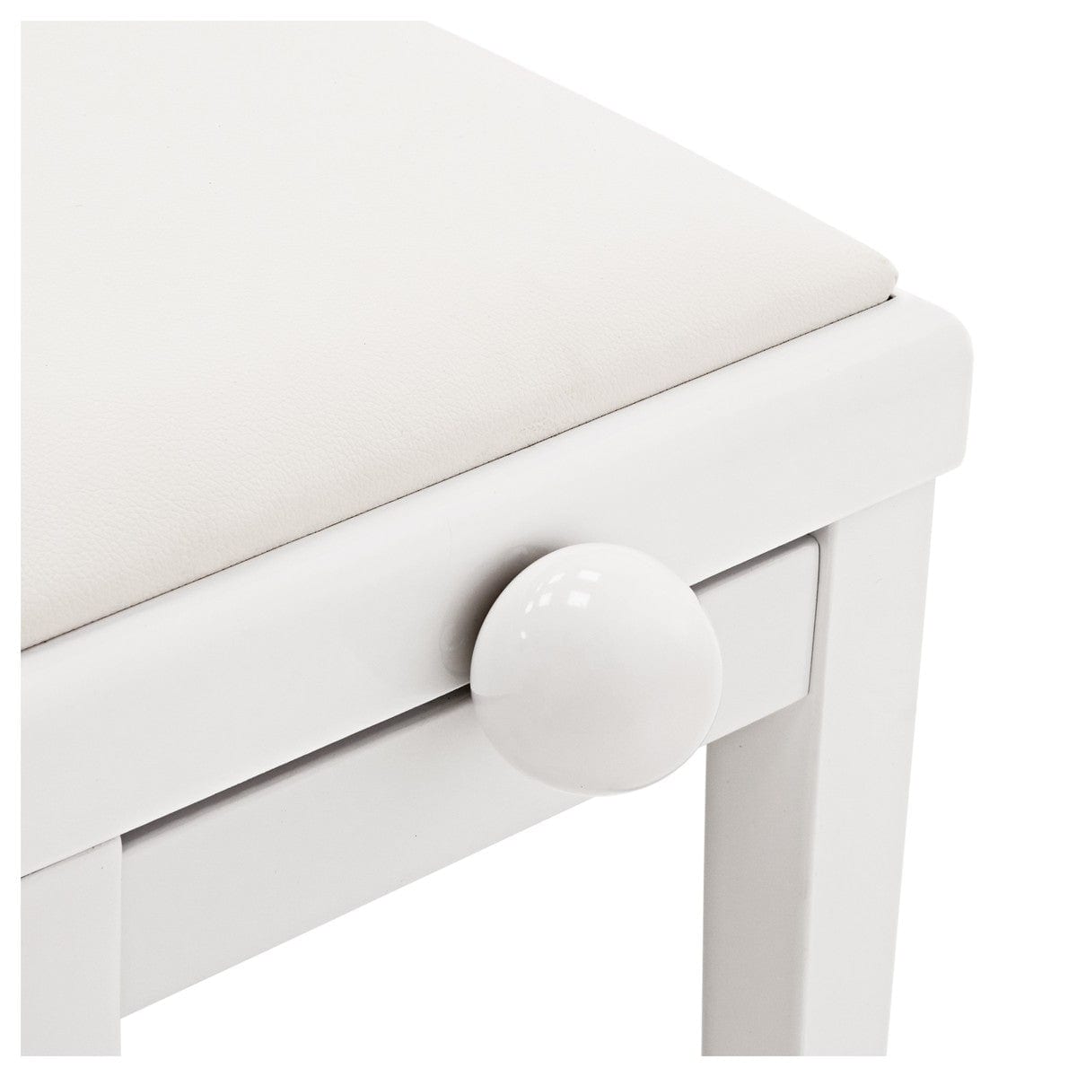 Nocturne Maestro Adjustable Height Piano Stool; Polished White