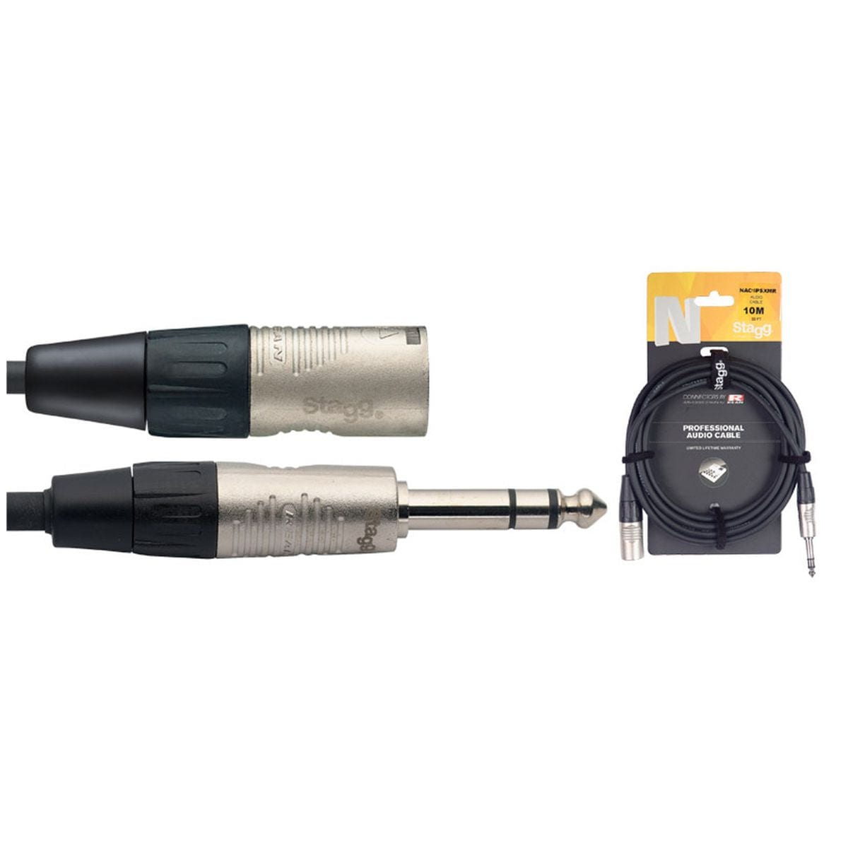 Stagg NAC10PSXMR Stereo Jack To Male XLR cable 10m