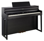 Roland HP704 Charcoal Black with Piano Stool & Roland RH200 Headphones