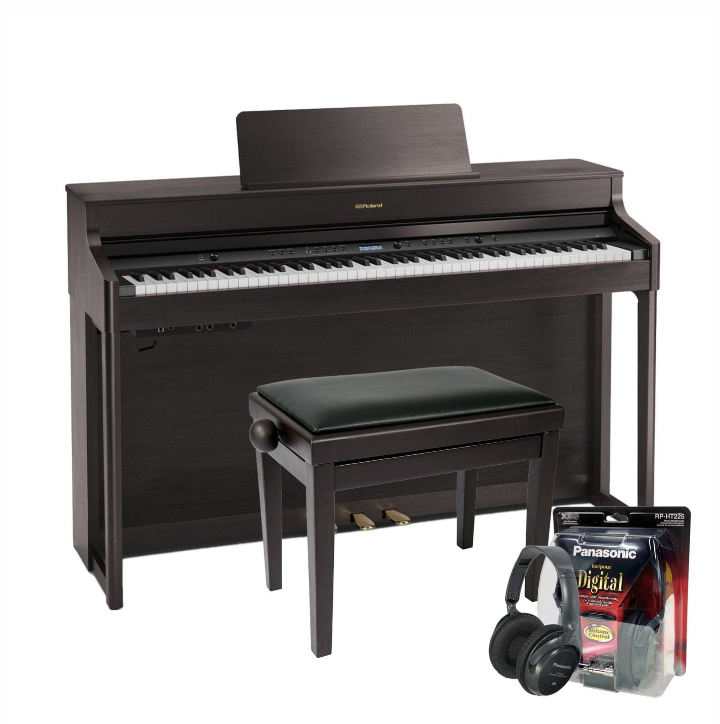 Roland HP704 Dark Rosewood Digital Piano Value Package