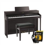Roland HP704 Dark Rosewood with Piano Stool & Roland RH200 Headphones