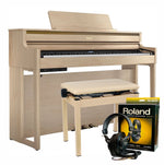 Roland HP704 Light Oak with Roland Stool & Roland RH200 Headphones