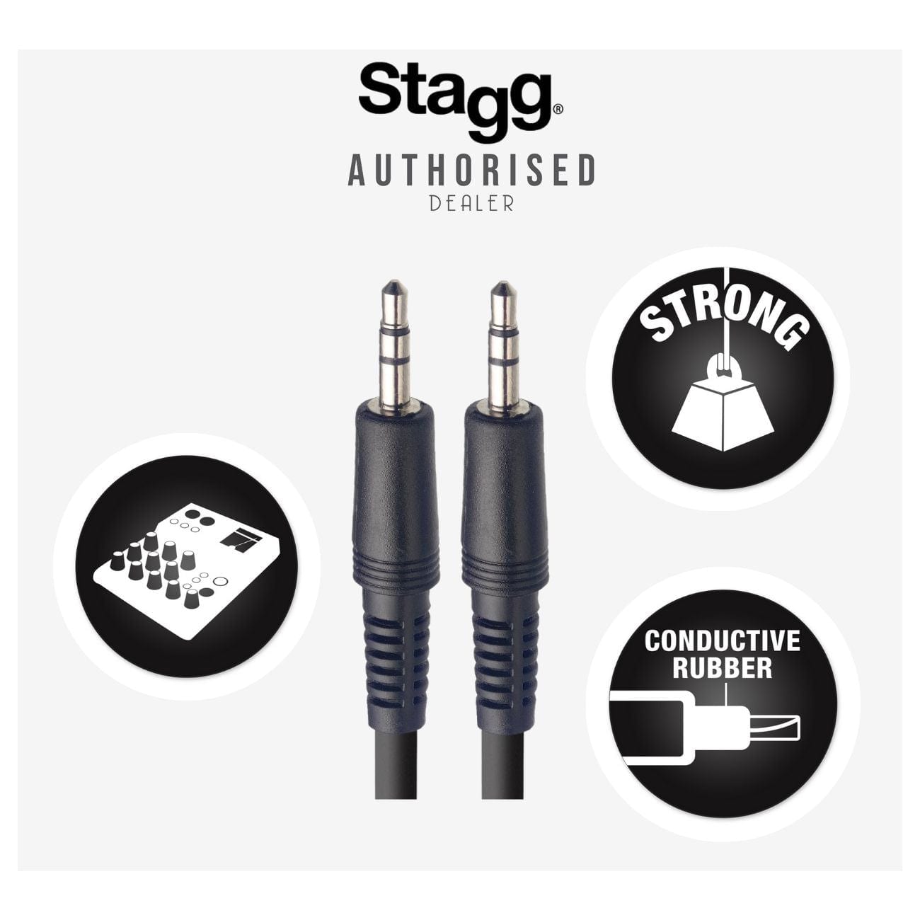 Stagg Music SAC2MPSMPSB 3.5 to 3.5 2M Stereo Jack To Jack Cable