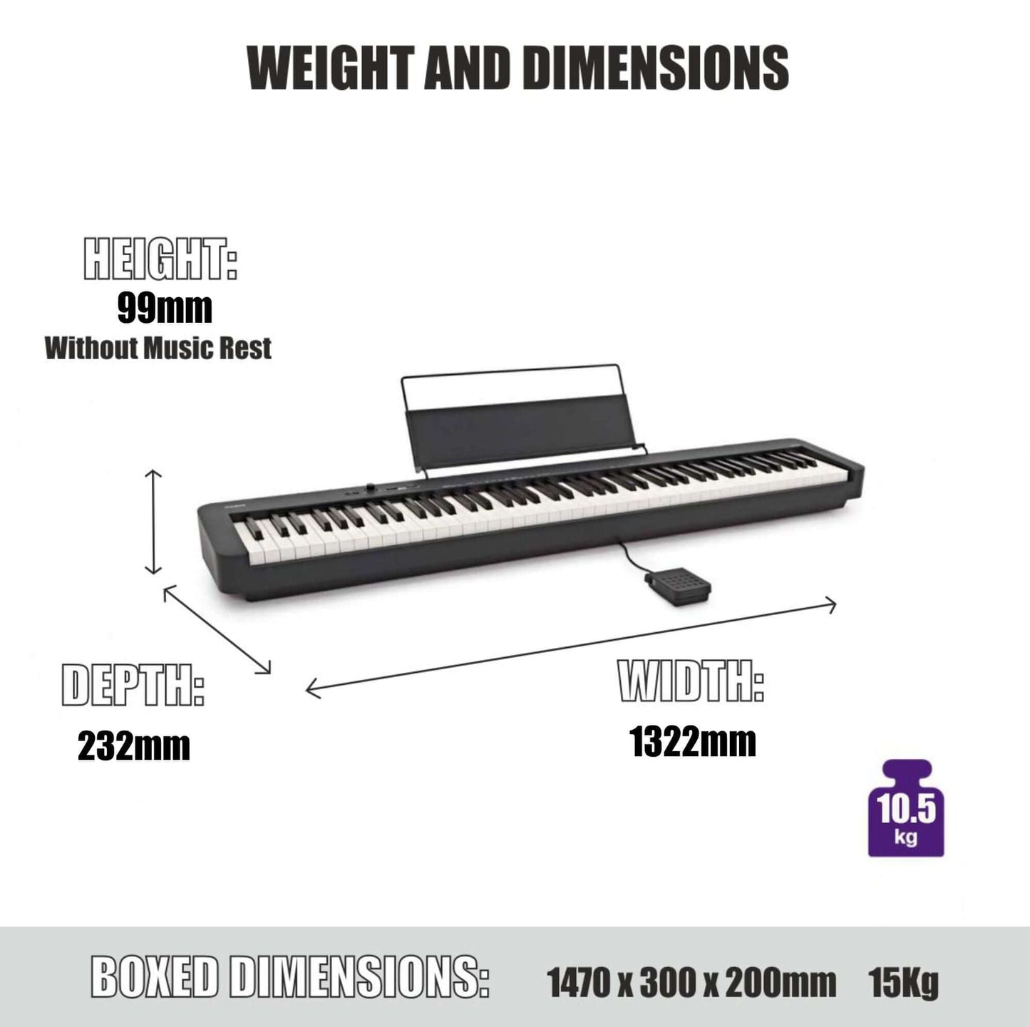 Casio CDP-S110 Digital Piano Value Package; White