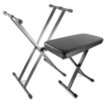 Deluxe Welded Double Braced Keyboard Stand & Bench Pack