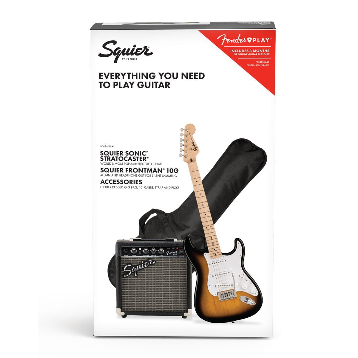 Squier Sonic Strat Pack 2 Colour Sunburst