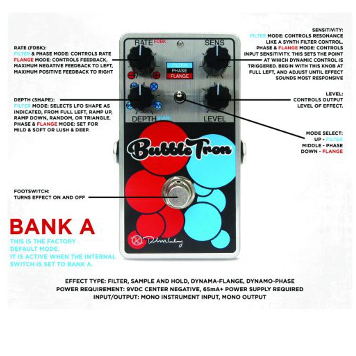 Keeley Bubble Tron Dynamic Flanger Phaser Effects Pedal