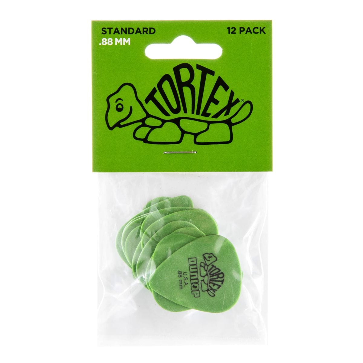 Jim Dunlop TORTEX Plectrums .88MM Green 12 Pack