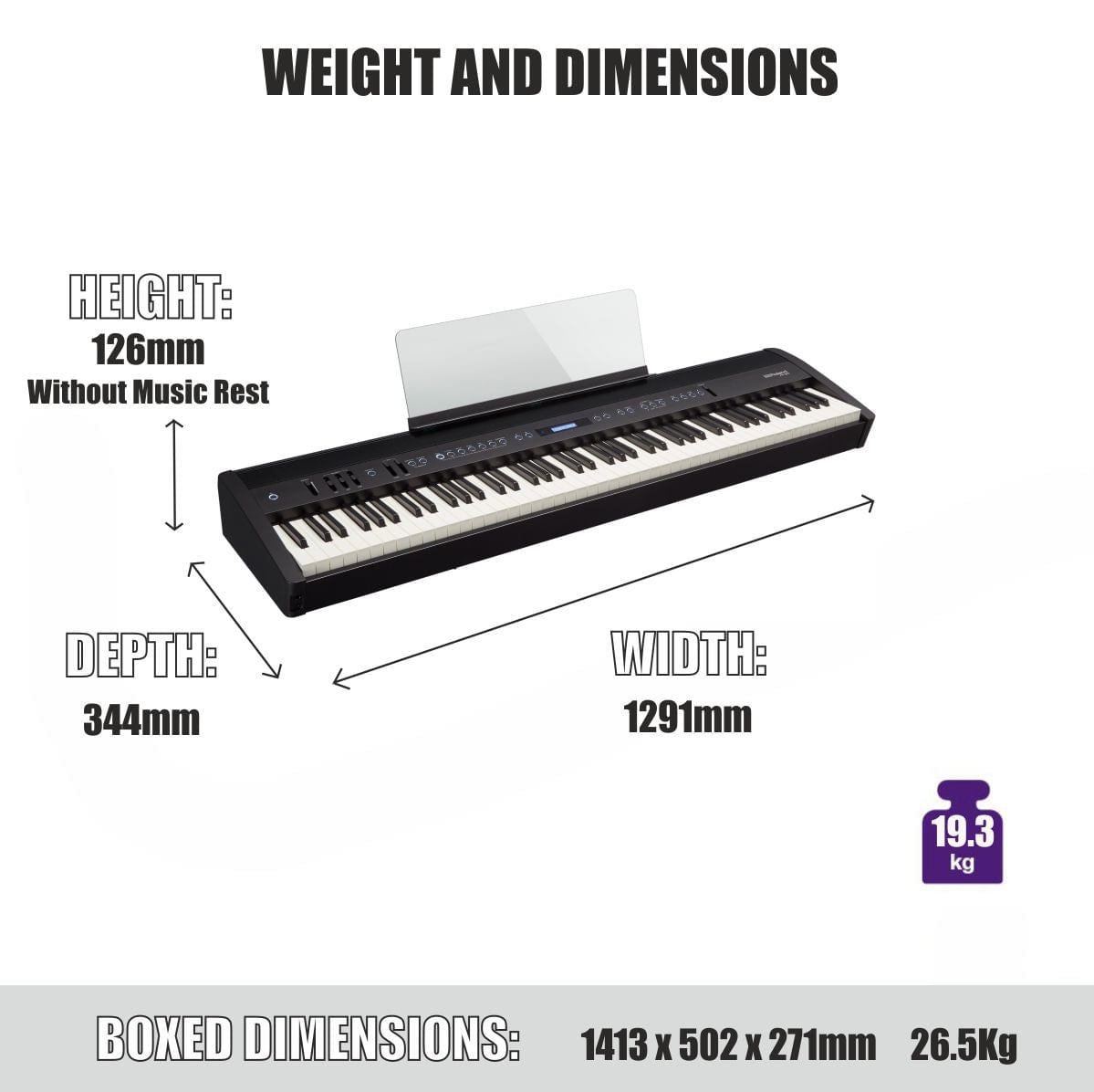 Roland FP60X Digital Piano; Black Value Package