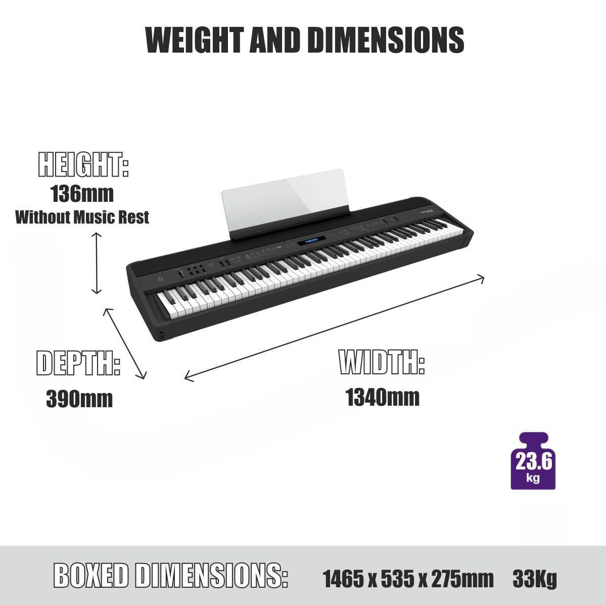 Roland FP90X Black Piano Upgraded Package