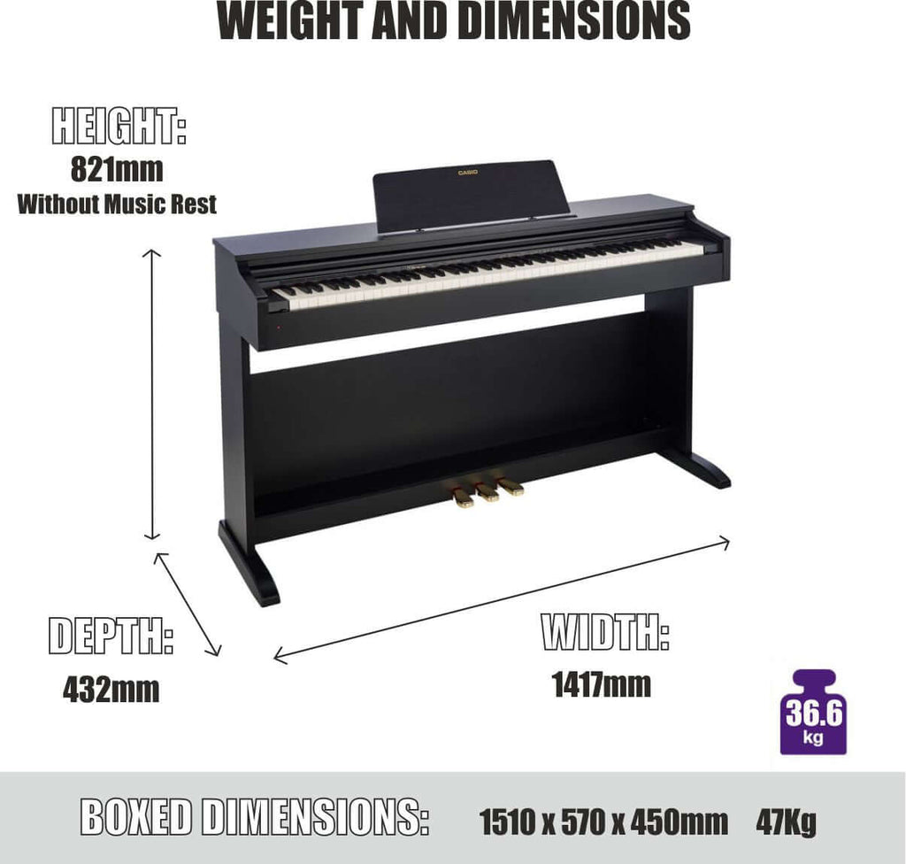Casio AP270 White Digital Piano Value Package Bonners Music