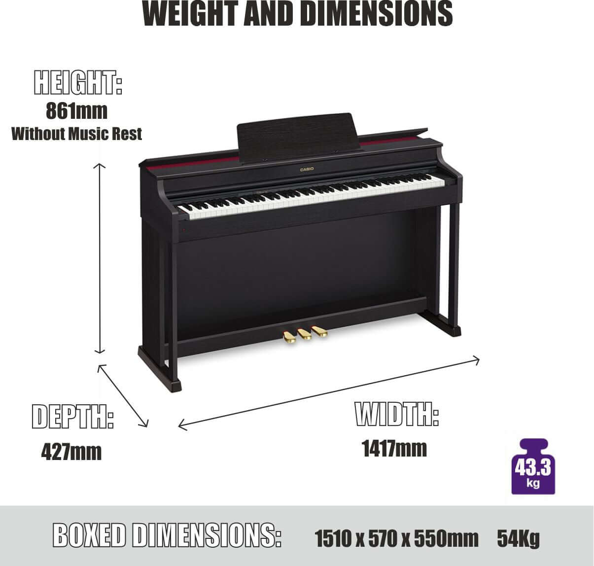 Casio AP470 Black Celviano Digital Piano with £40 Cashback Offer