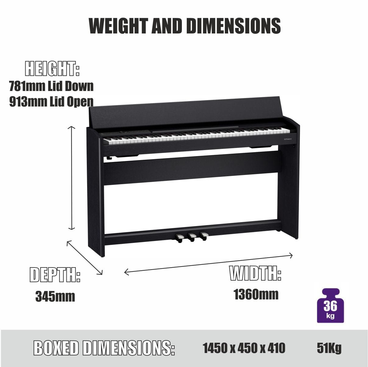 Roland F701 Light Oak Compact Digital Piano