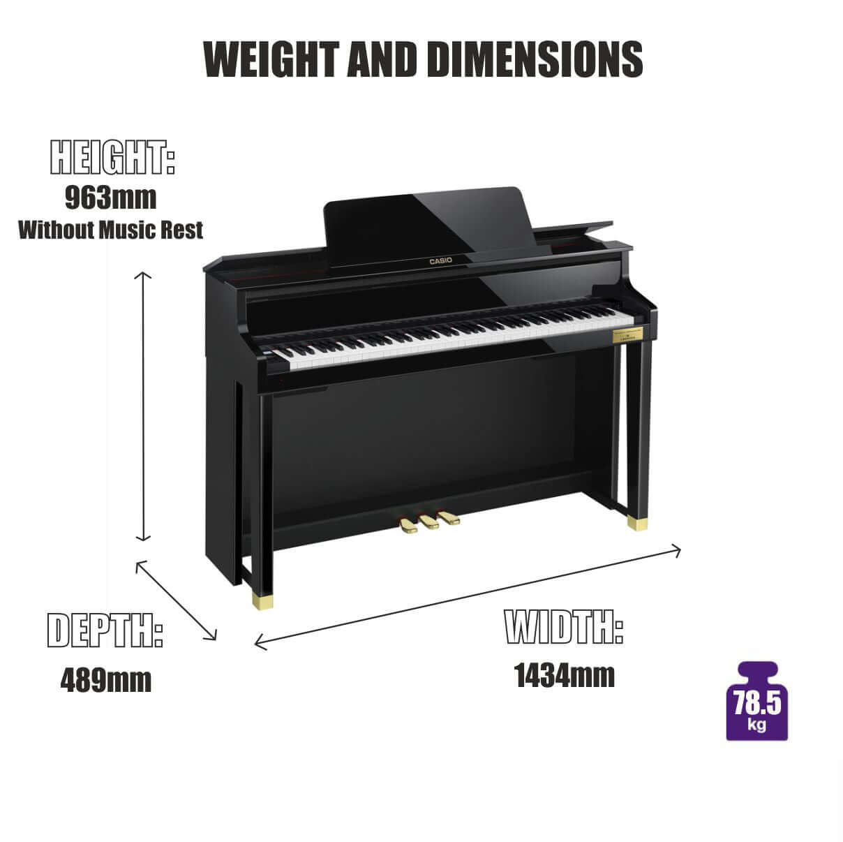 Casio GP510 Grand Hybrid Digital Piano with FREE B&O Beoplay H4 2nd Gen Headphones