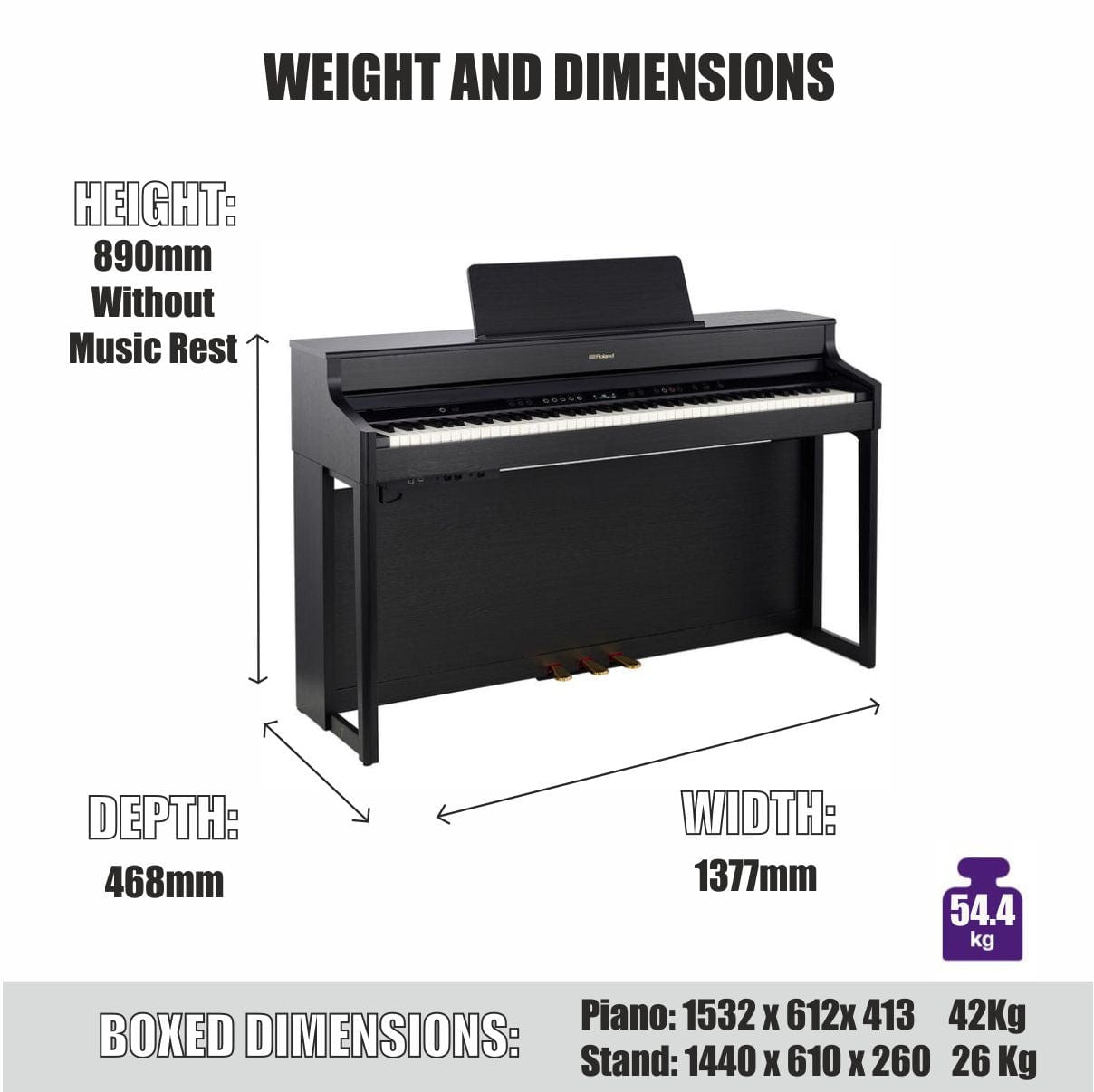 Roland HP702 White Digital Piano Value Package