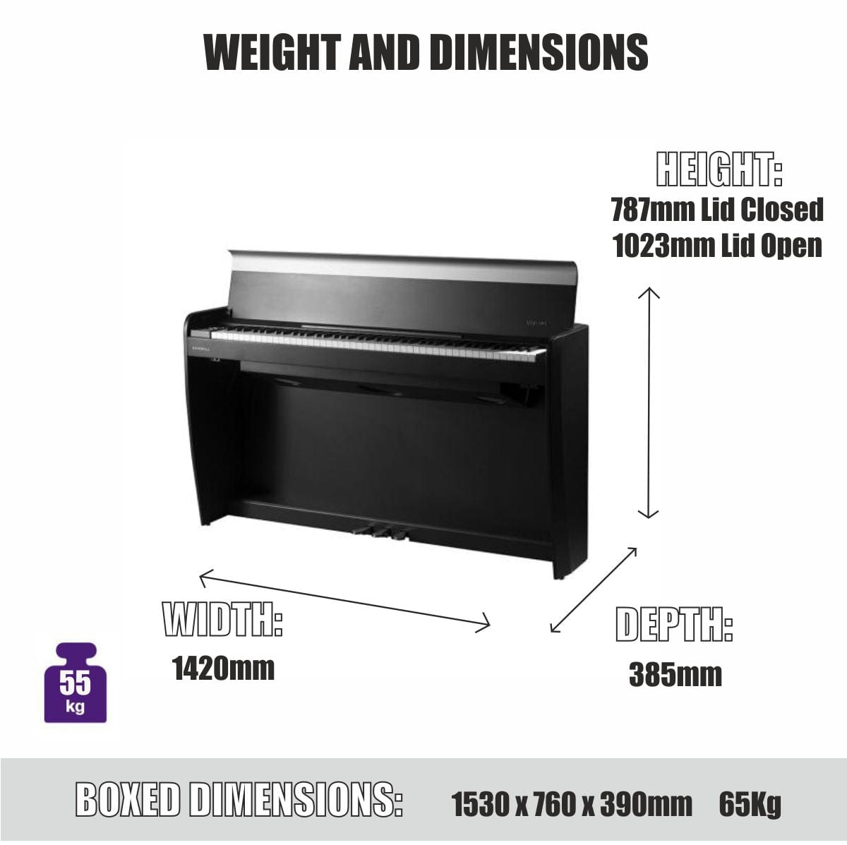 Dexibell H10 Digital Piano; Polished Black