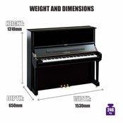 Yamaha U3 Upright Piano; Polished Ebony