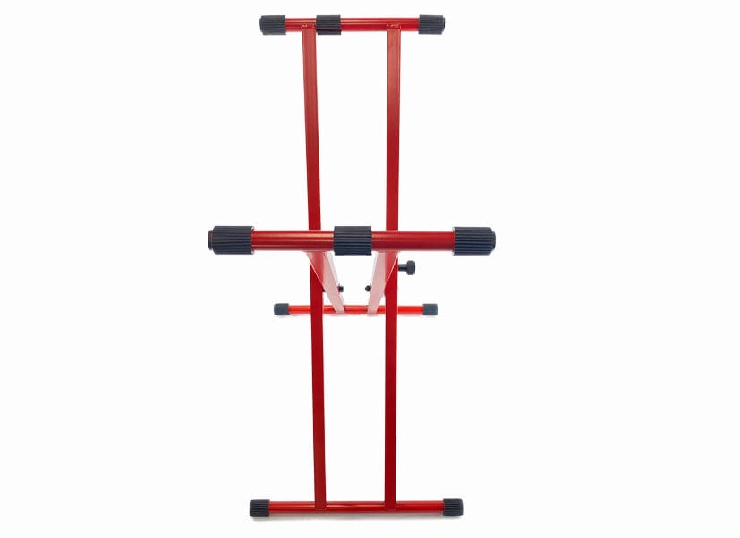 Keyboard Stand Deluxe Welded Double Braced X-Frame by Taurus Stands; Red KXWD01R