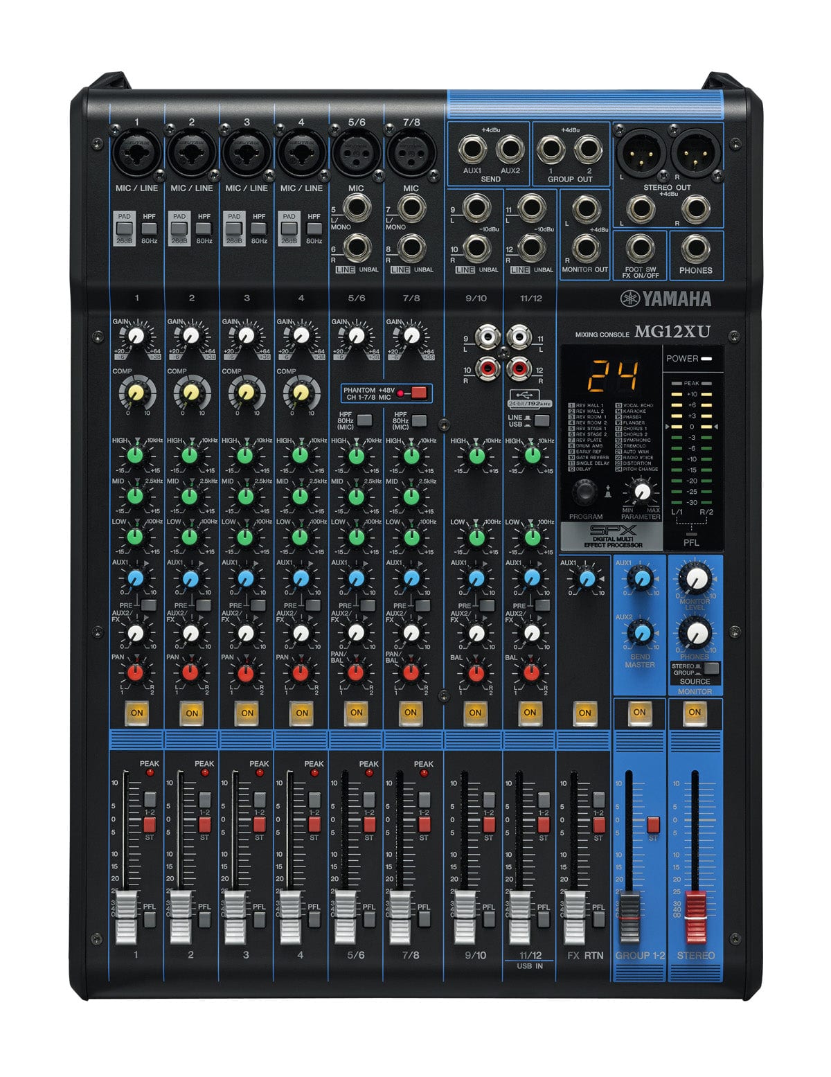 Yamaha MG12XU Mixer; 12 Inputs USB & FX