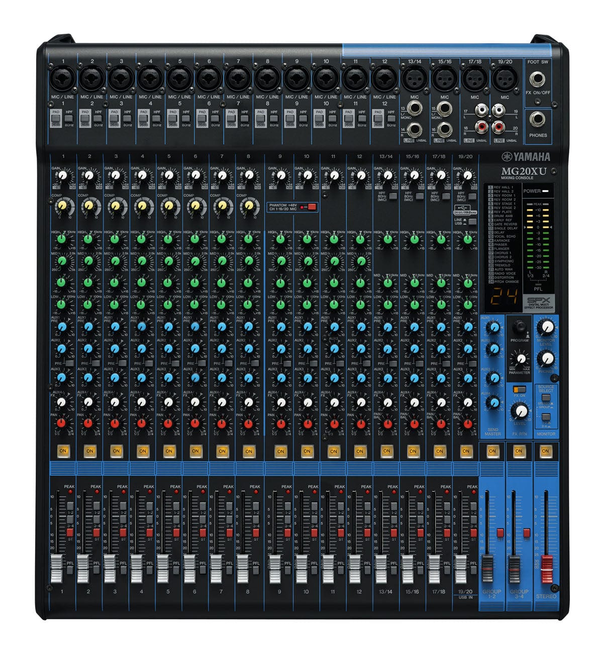 Yamaha MG20XU Mixer; 20 Inputs USB & FX