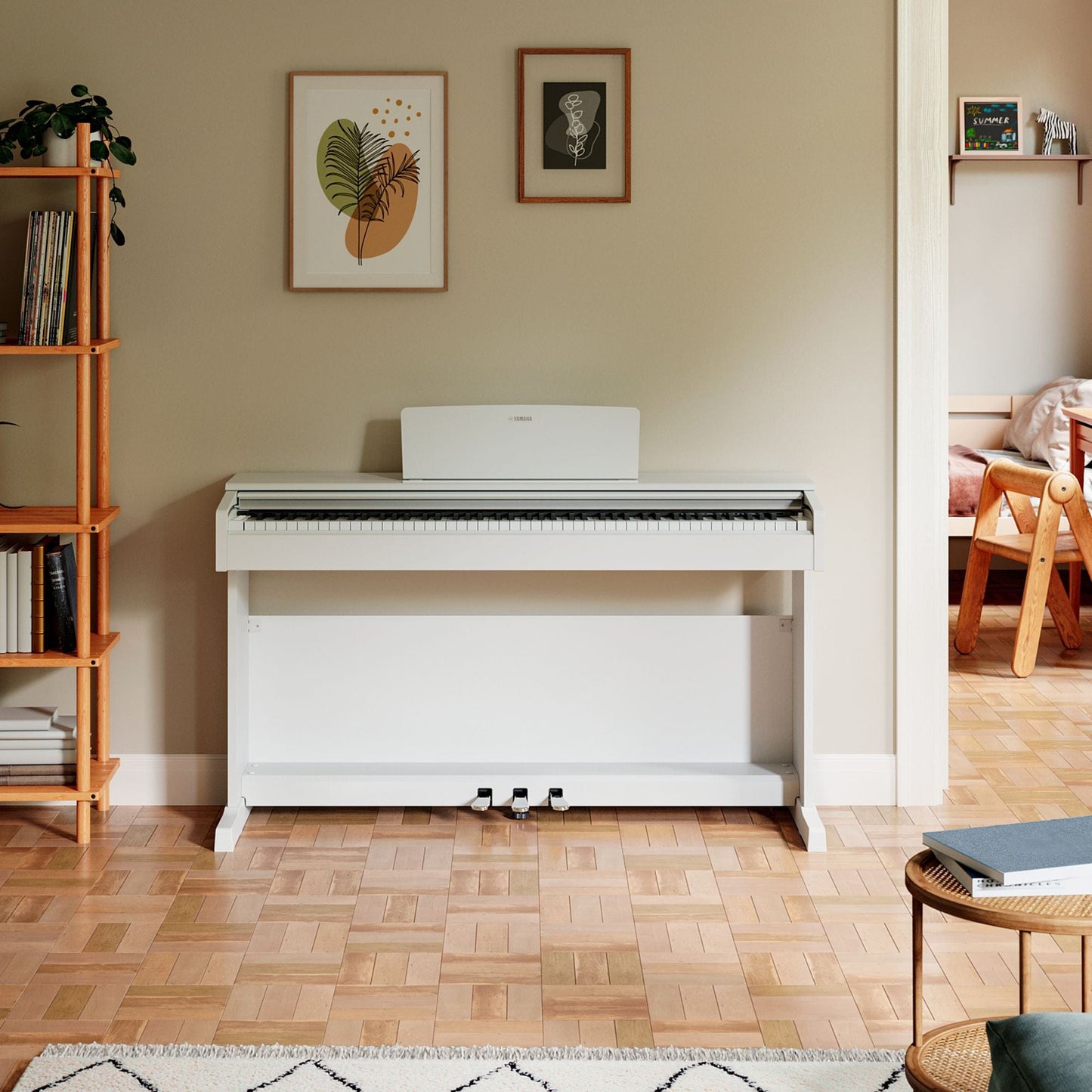 Yamaha YDP145 White Digital Piano Value Package