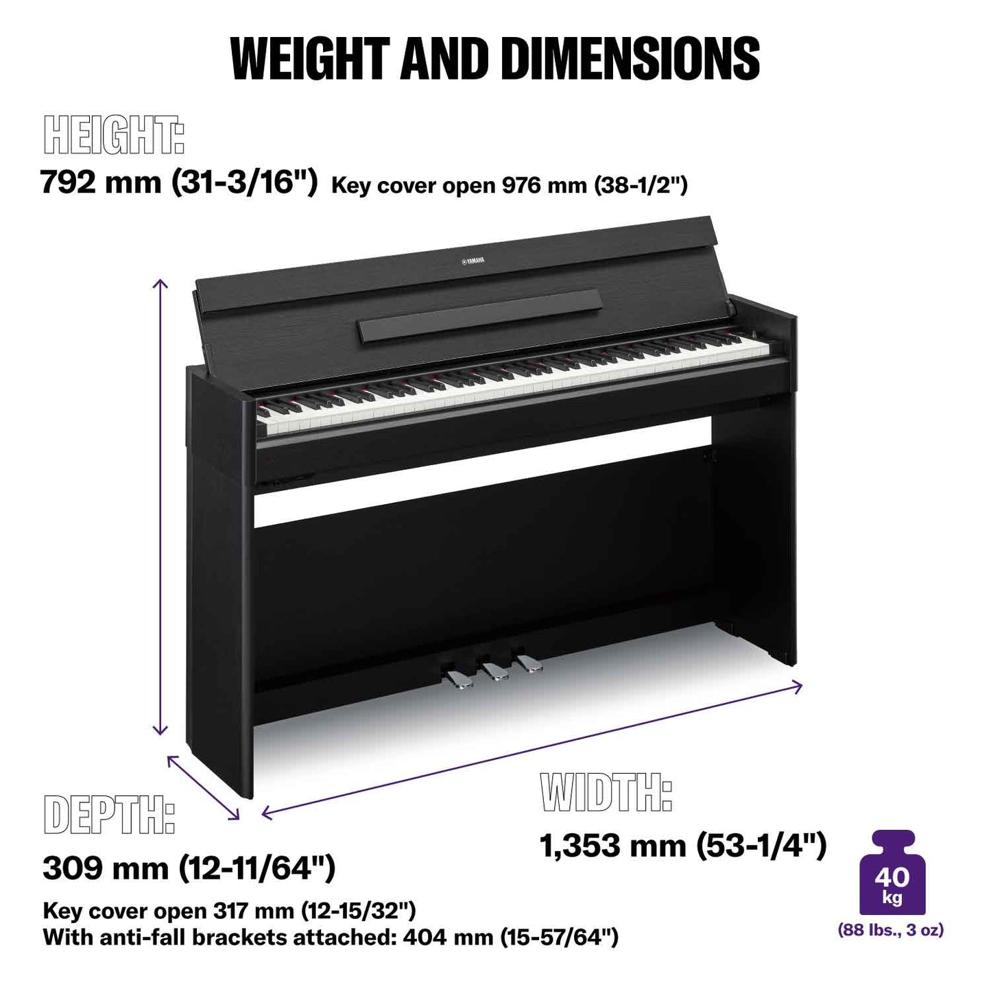 Yamaha YDP-S55 Arius Digital Piano; Black