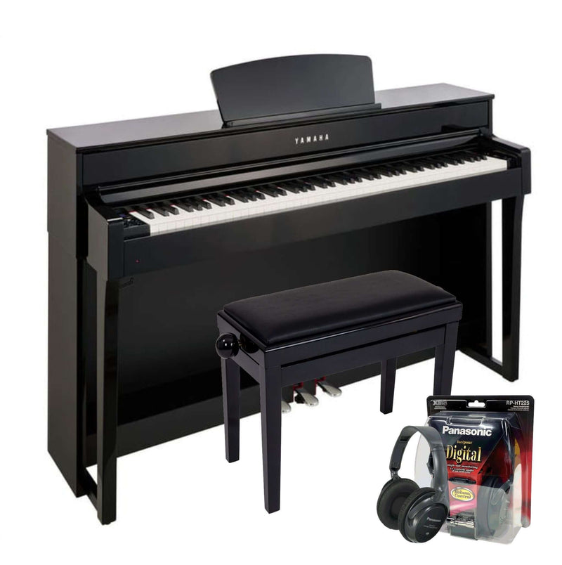 Yamaha CLP735PE Polished Ebony Digital Piano Value Package