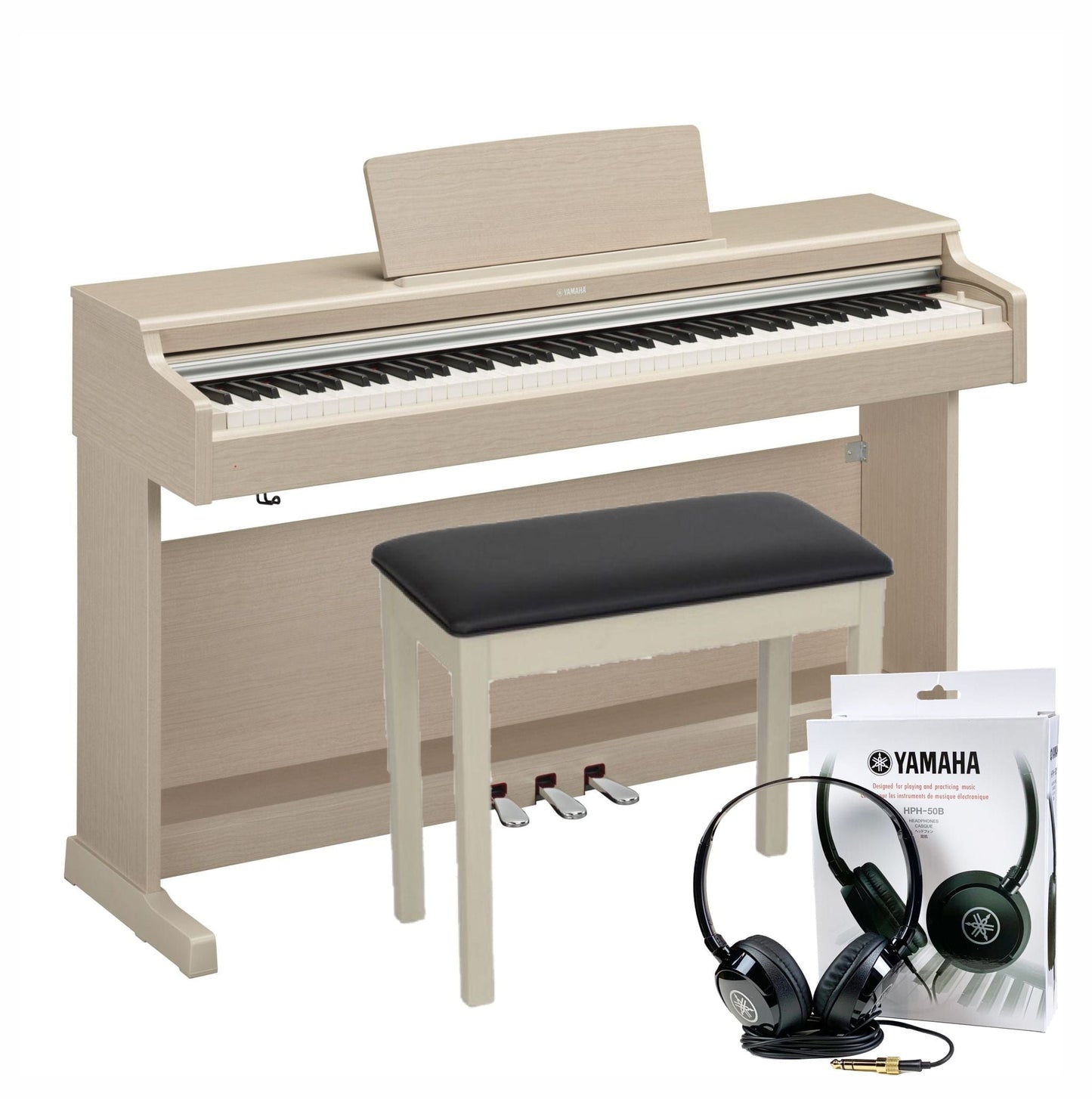 Yamaha YDP165 White Ash Branded Package